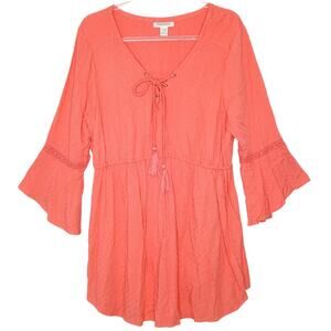 Motherhood Maternity 3/4 Sleeve Blouse Womens XL Boho Hippie Summer Minimalist